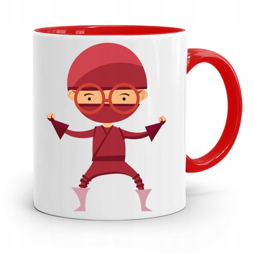 Kubek Czerwony Dzień Dziecka Dla Syna Ninja Z Nadrukiem Ze Zdjęciem