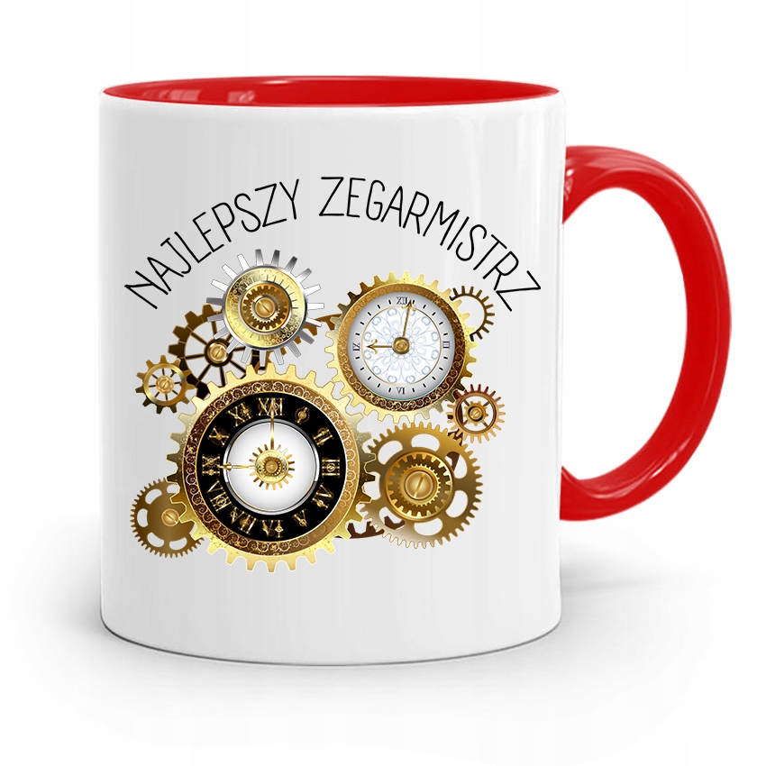 Kubek Czerwony Zegarmistrza Najlepszy Zegarmistrz Z Nadrukiem Ze Zdjęciem