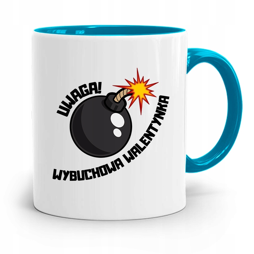 Kubek Błękitny Na Walentynki Wybuchowa Walentynka Z Nadrukiem Ze Zdjęciem