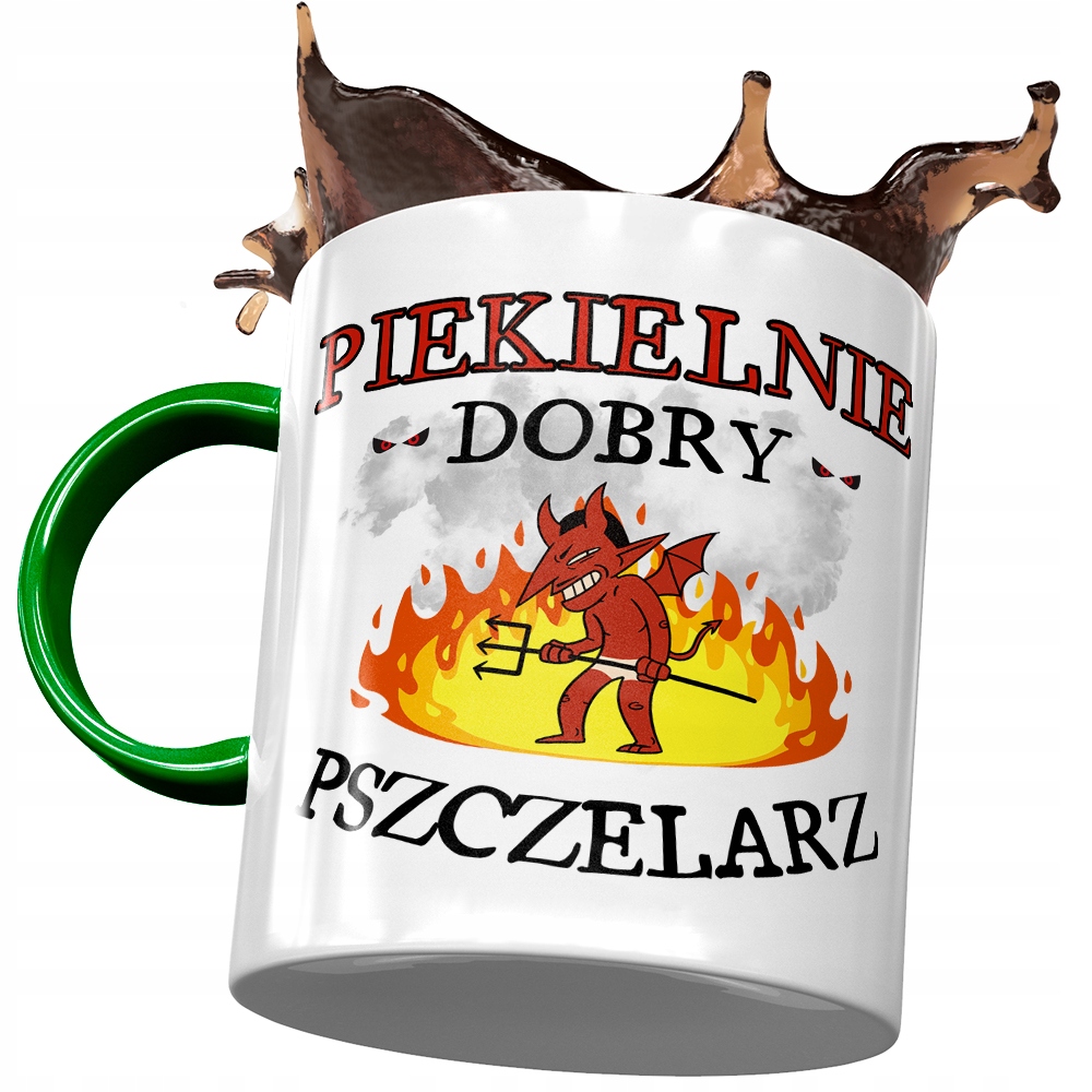 Kubek Zielony Pszczelarza Piekielnie Dobry Prezent Z Nadrukiem Ze Zdjęciem