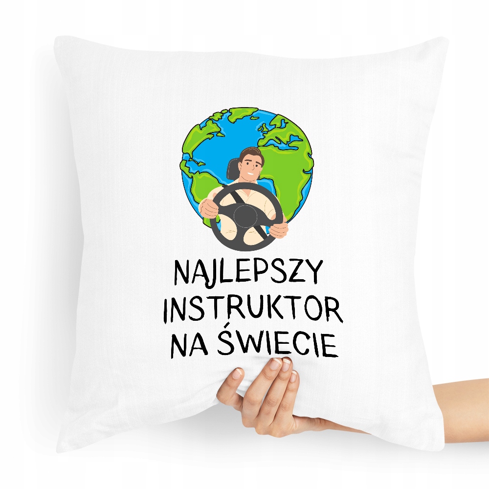 Poduszka Dla Instruktora Najlepszy Instruktor Z Nadrukiem Ze Zdjęciem