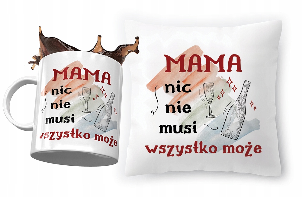 Zestaw Dla Mamy Poduszka + Kubek Prezent Z Nadrukiem Ze Zdjęciem