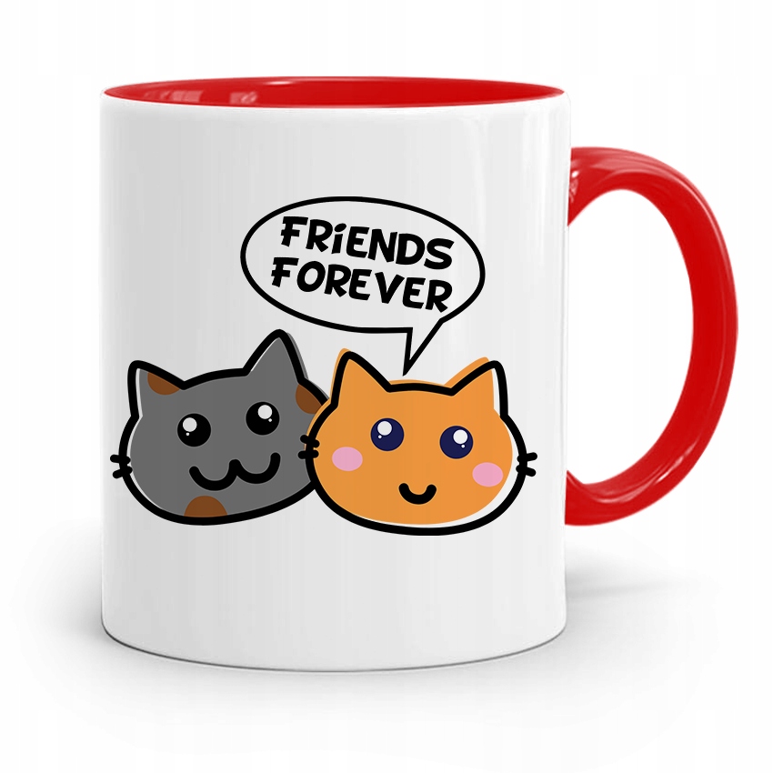 Kubek Czerwony Przyjaciela Friends Forever Prezent Z Nadrukiem Ze Zdjęciem