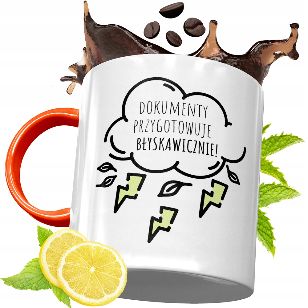 Kubek Pomarańczowy Dla Sekretarki Prezent Z Nadrukiem Ze Zdjęciem