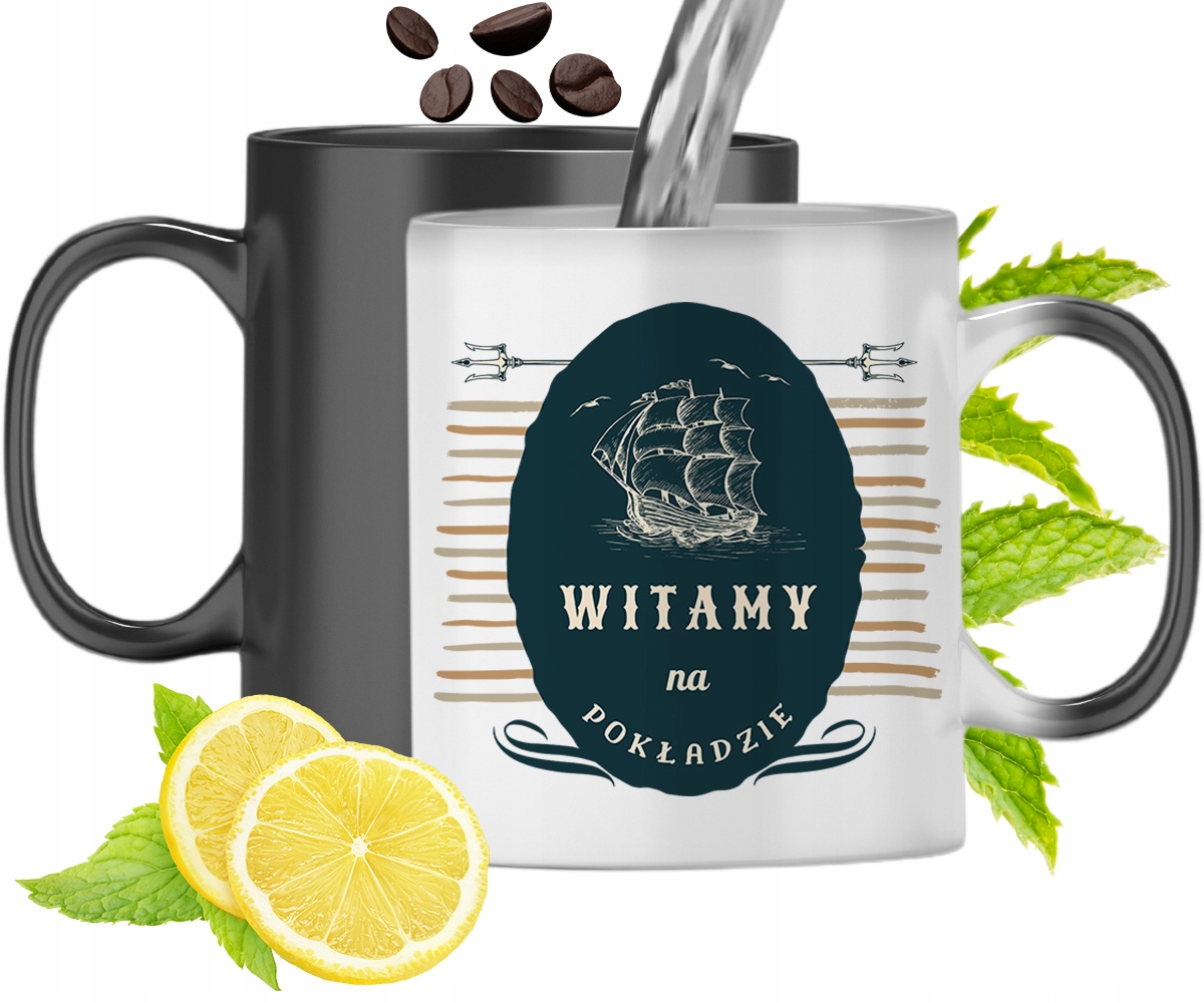 Kubek Magiczny Powitanie W Pracy Zmieniający Kolor Z Nadrukiem Ze Zdjęciem