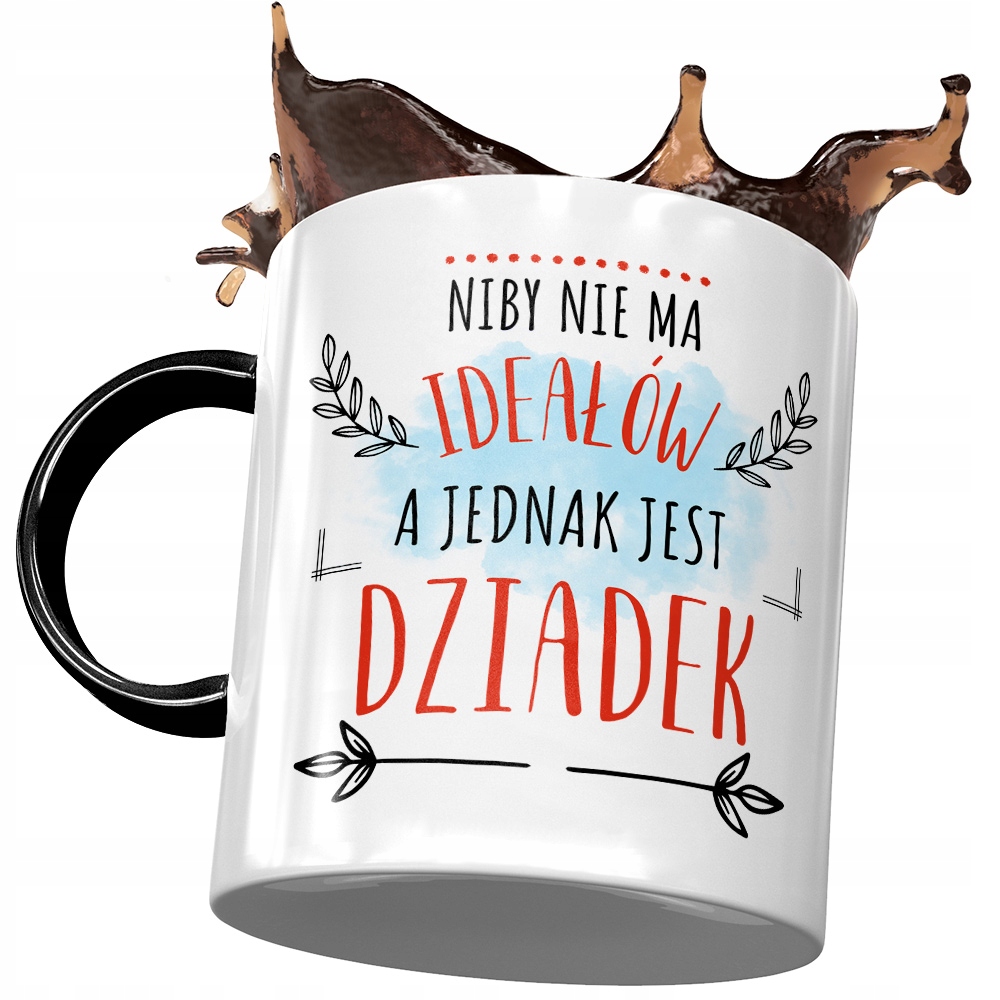 Kubek Czarny Dla Dziadka Dzień Dziadka Na Prezent Z Nadrukiem Ze Zdjęciem