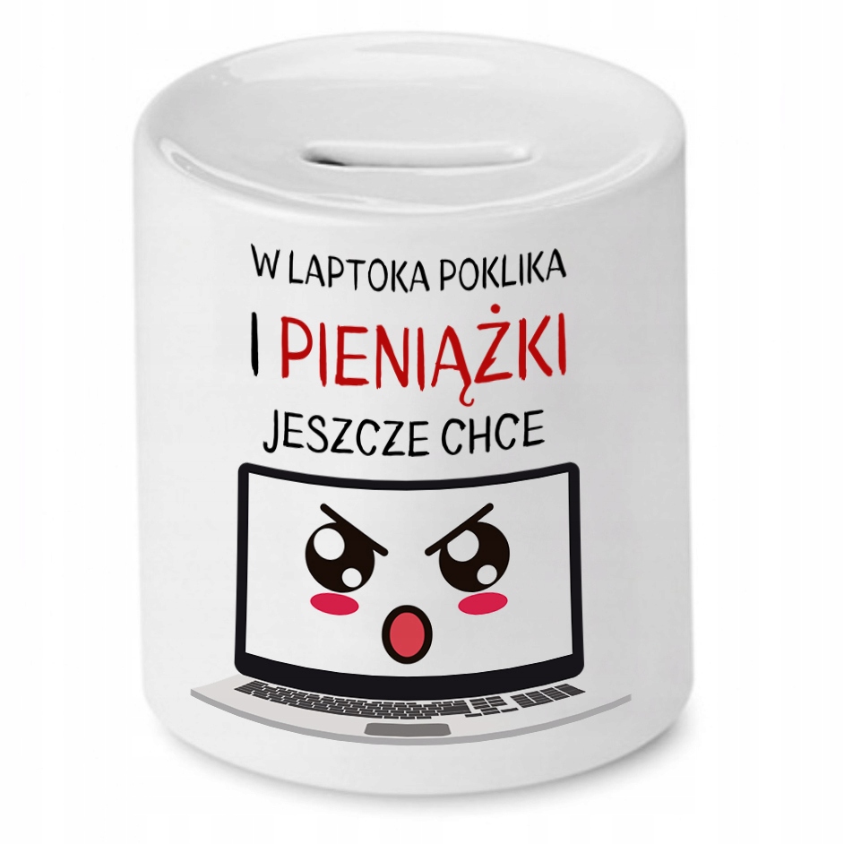 Skarbonka Informatyka Programisty Laptoka Poklika Z Nadrukiem Ze Zdjęciem