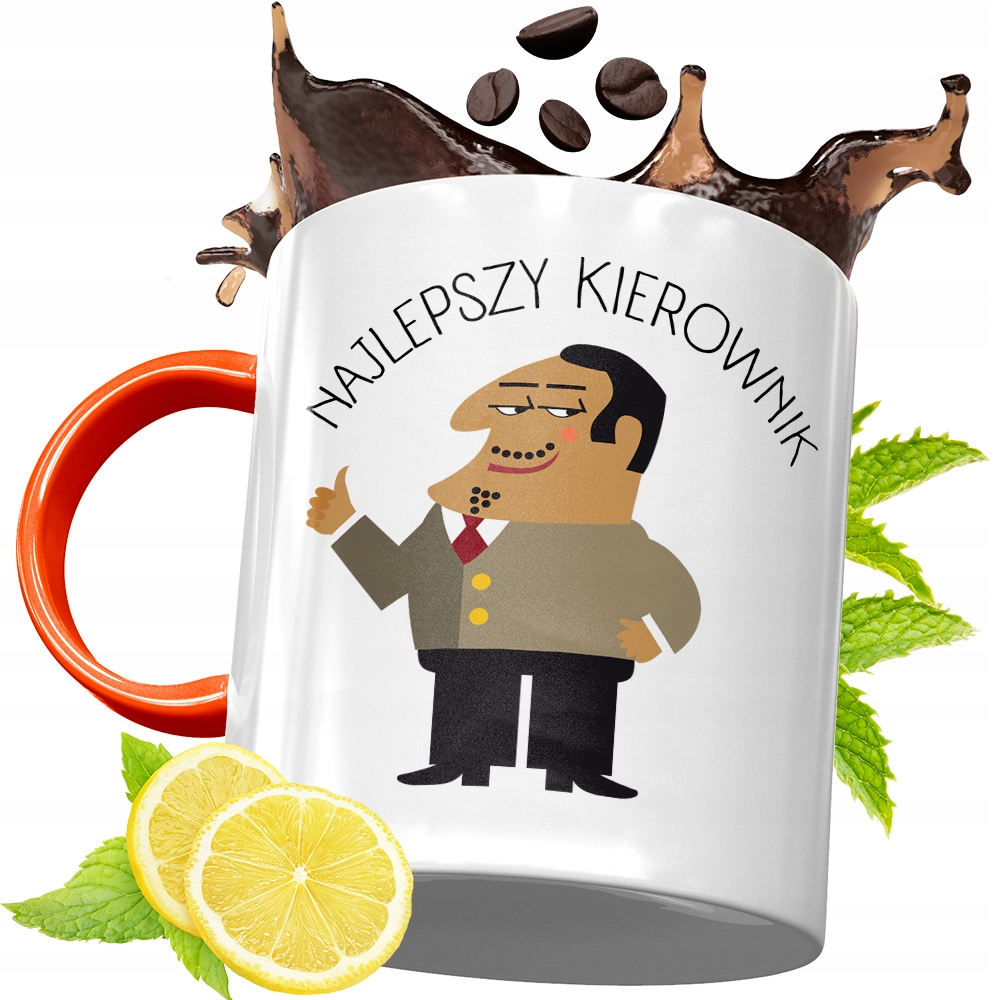 Kubek Pomarańczowy Dla Kierownika Prezent Z Nadrukiem Ze Zdjęciem