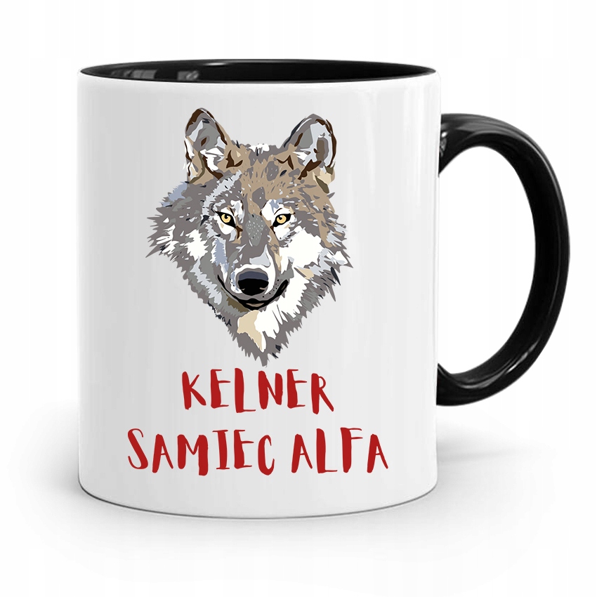 Dla Kelnera Kubek Czarny Kelner Samiec Alfa Z Nadrukiem Ze Zdjęciem