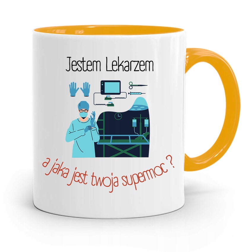 Kubek Żółty Dla Doktora Jestem Doktorem Prezent Z Nadrukiem Ze Zdjęciem
