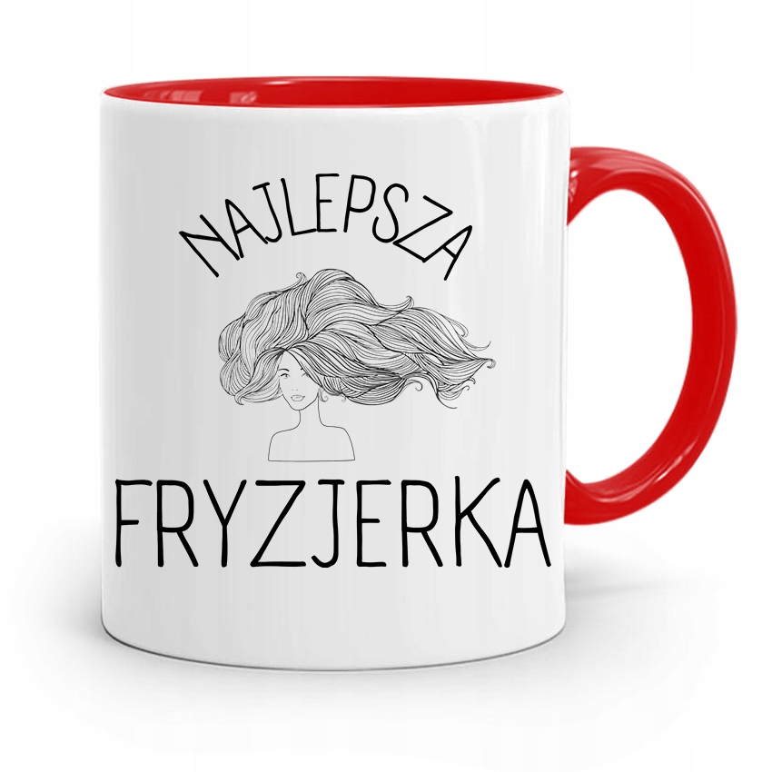 Kubek Czerwony Fryzjera Najlepsza Fryzjerka Z Nadrukiem Ze Zdjęciem