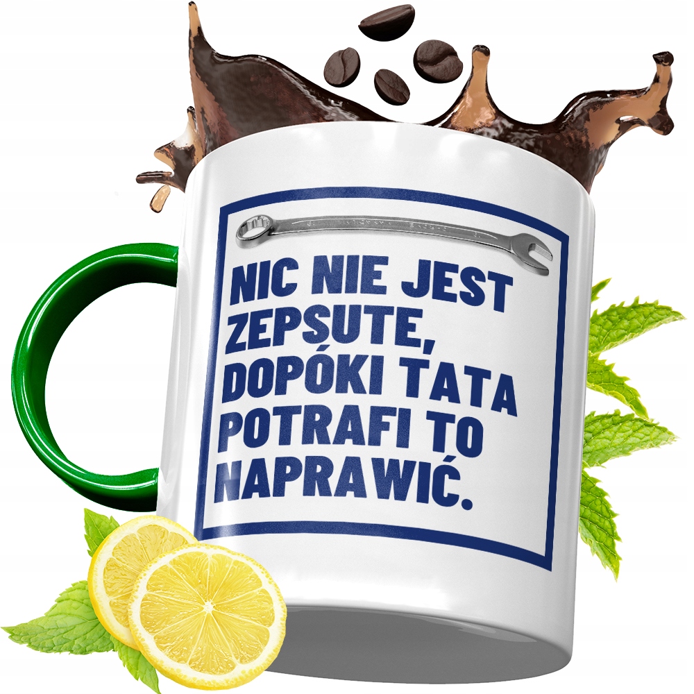 Kubek Zielony Dla Taty Tatusia Na Urodziny Prezent Z Nadrukiem Ze Zdjęciem