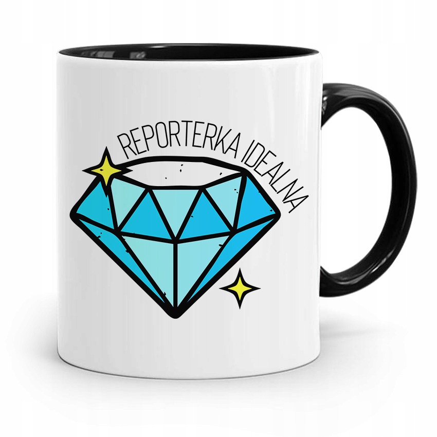 Kubek Czarny Prezent Dla Dziennikarza Reportera Z Nadrukiem Ze Zdjęciem