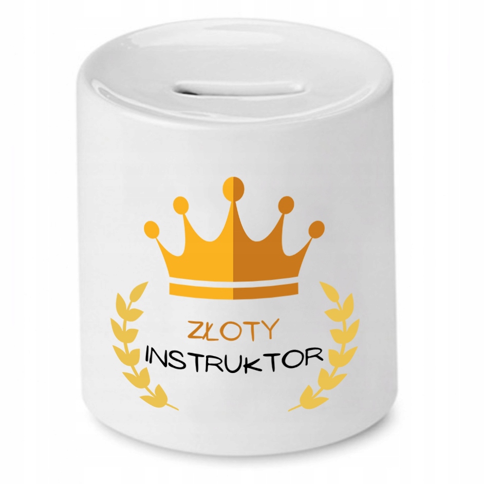 Dla Instruktora Skarbonka Złoty Instruktor Prezent Z Nadrukiem Ze Zdjęciem