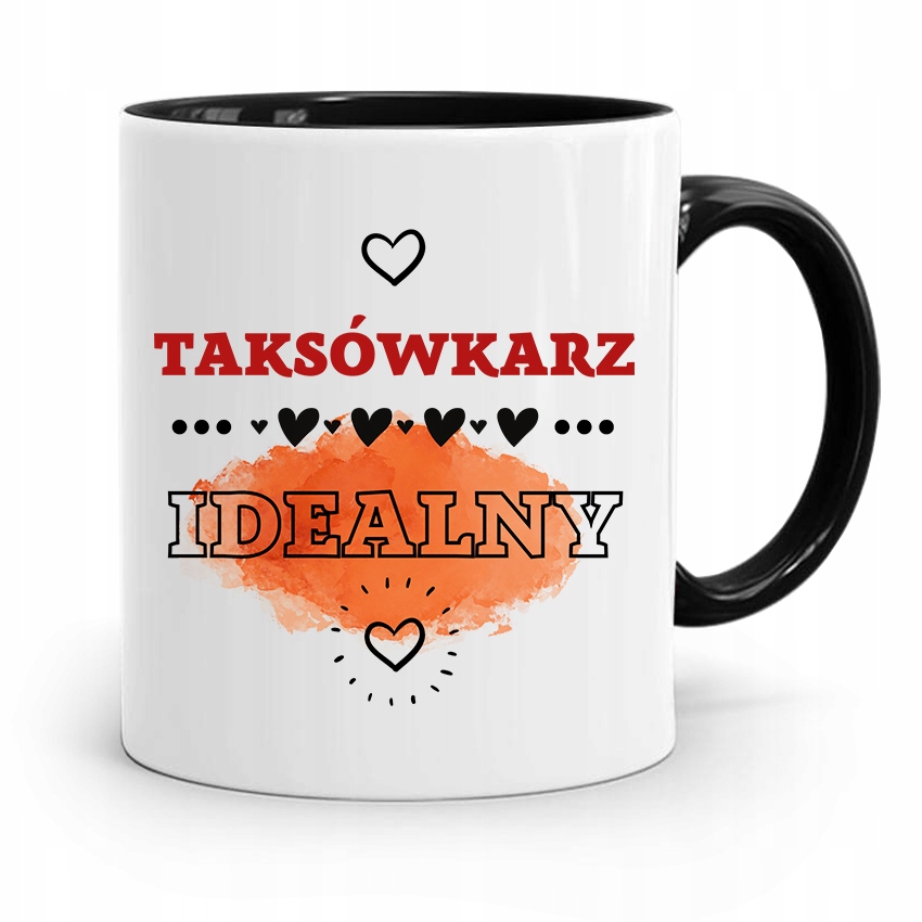 Kubek Czarny Prezent Dla Taksówkarza Idealnego Z Nadrukiem Ze Zdjęciem