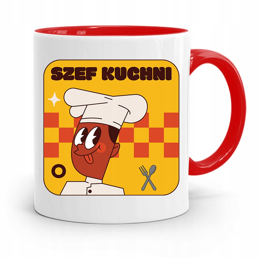 Kubek Czerwony Dla Kucharza Kucharki Szef Kuchni Z Nadrukiem Ze Zdjęciem