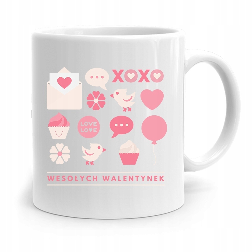 Kubek Prezent Na Walentynki Wesołych Walentynek Z Nadrukiem Ze Zdjęciem