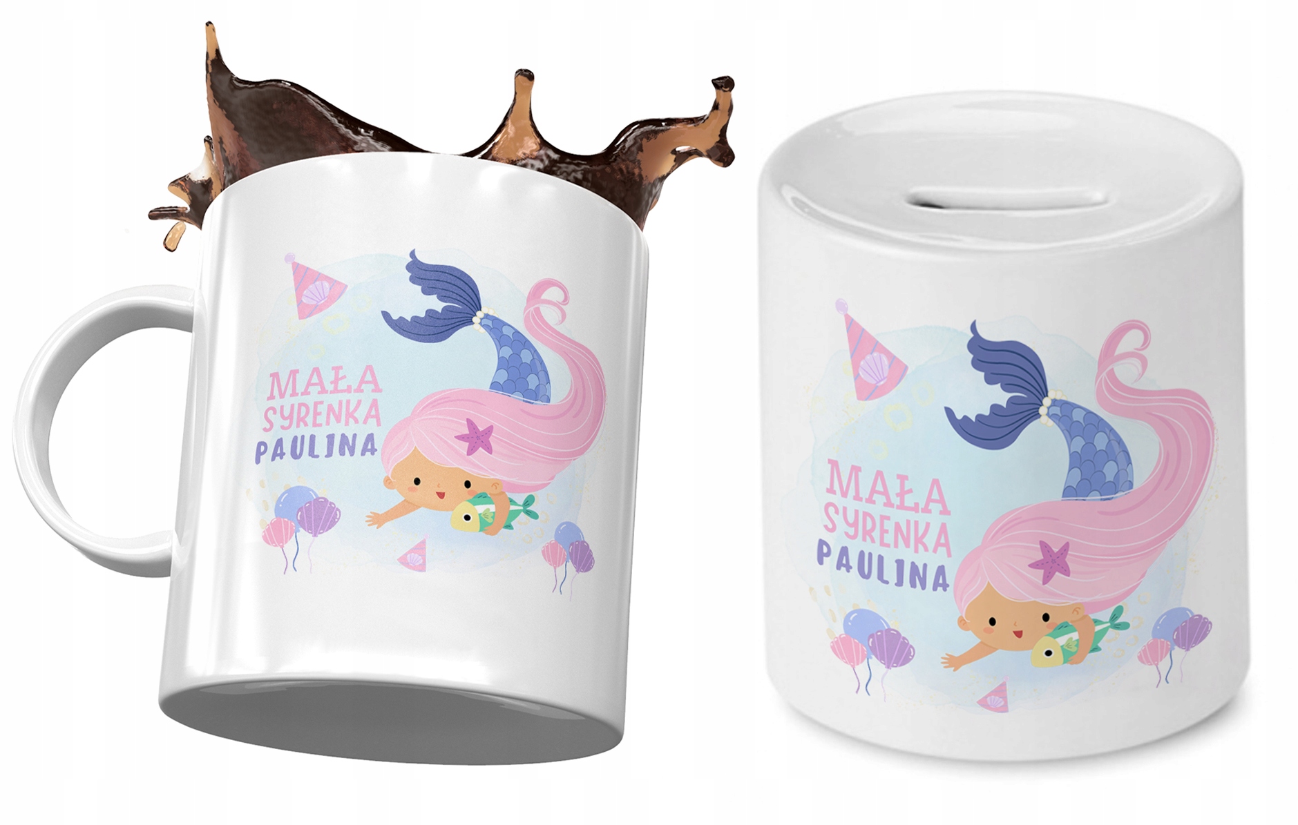 Dla Pauliny Zestaw Kubek + Skarbonka Dla Dziecka Z Nadrukiem Ze Zdjęciem