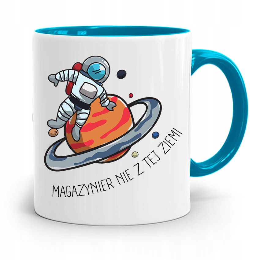 Kubek Błękitny Dla Magazyniera Nie Z Tej Ziemi Z Nadrukiem Ze Zdjęciem