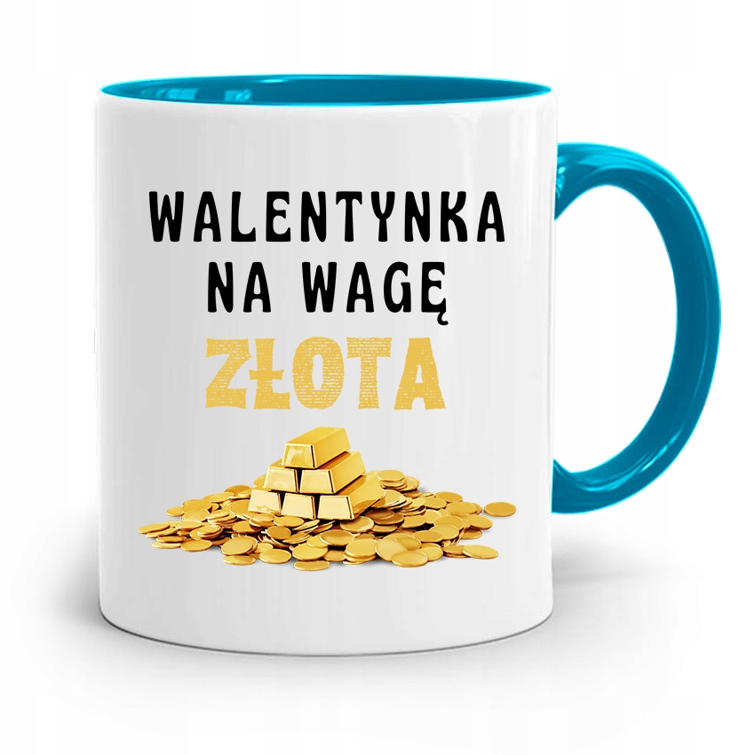 Kubek Błękitny Na Walentynki Na Wage Złota Prezent Z Nadrukiem Ze Zdjęciem