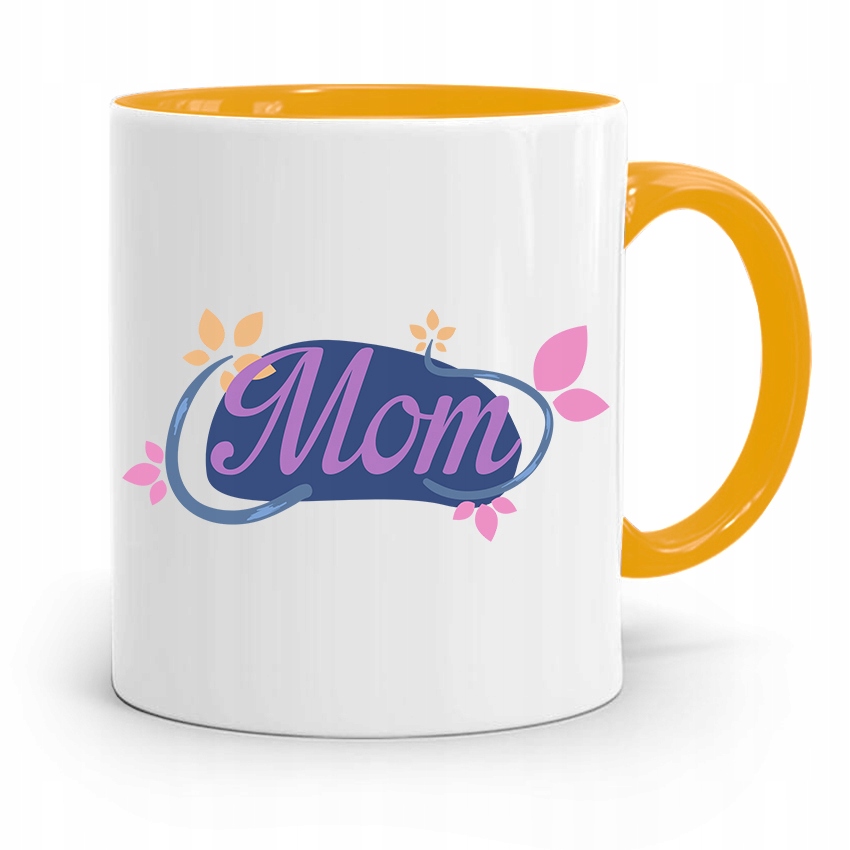 Kubek Żółty Prezent Urodzinowy Dla Mamy Matki Mom Z Nadrukiem Ze Zdjęciem