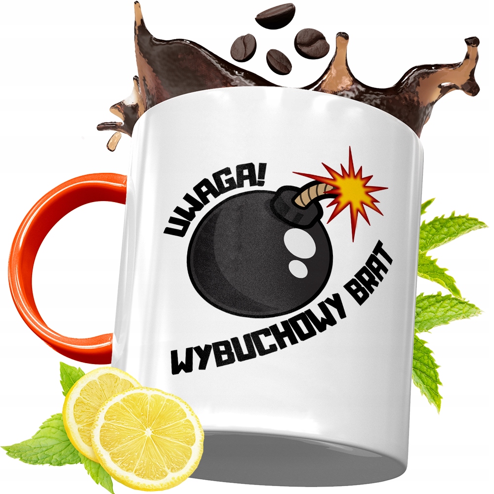 Kubek Pomarańczowy Dla Brata Braciszka Na Prezent Z Nadrukiem Ze Zdjęciem