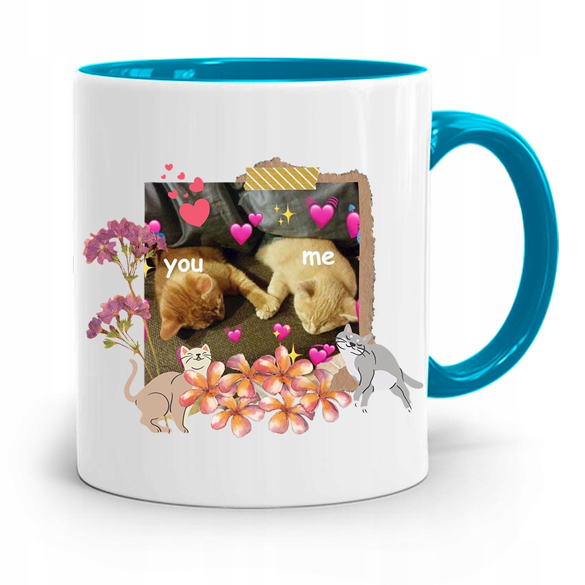 Kubek Błękitny Na Walentynki You And Me Prezent Z Nadrukiem Ze Zdjęciem