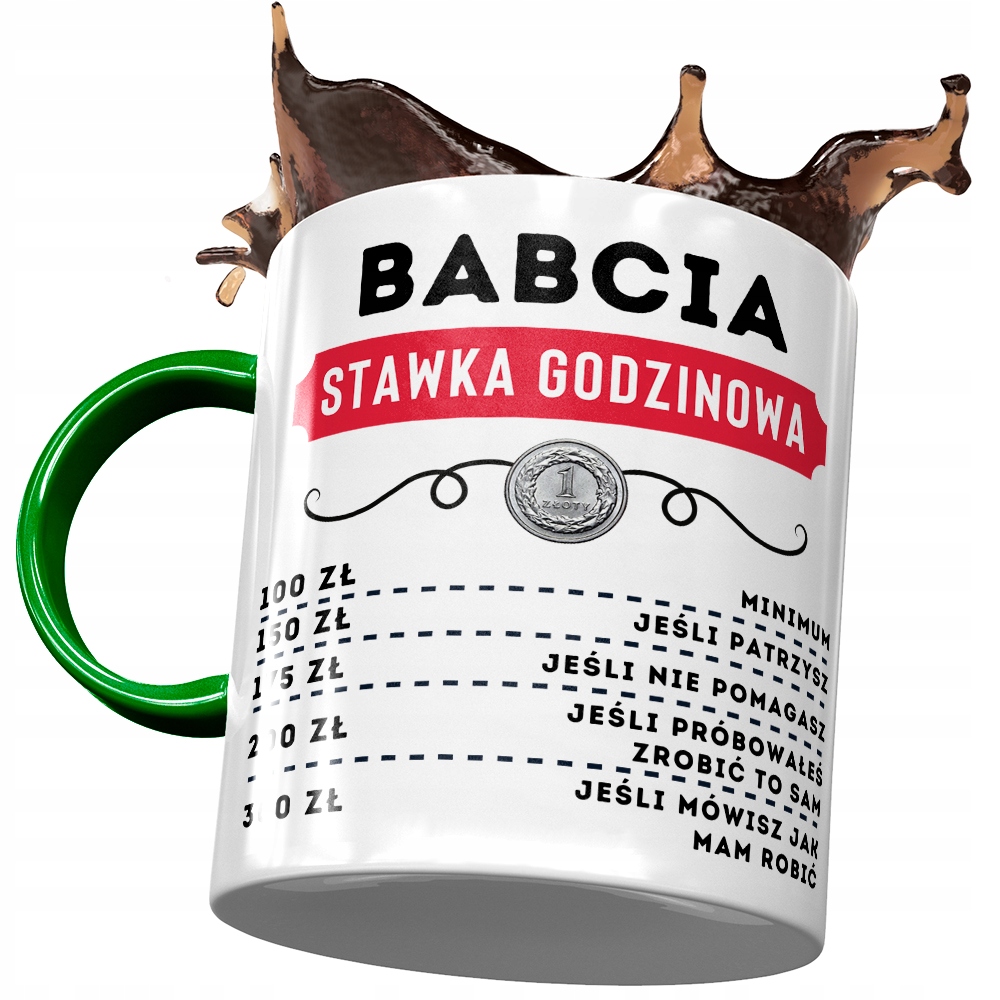 Kubek Zielony Dla Babci Babuni Na Dzień Babci Z Nadrukiem Ze Zdjęciem