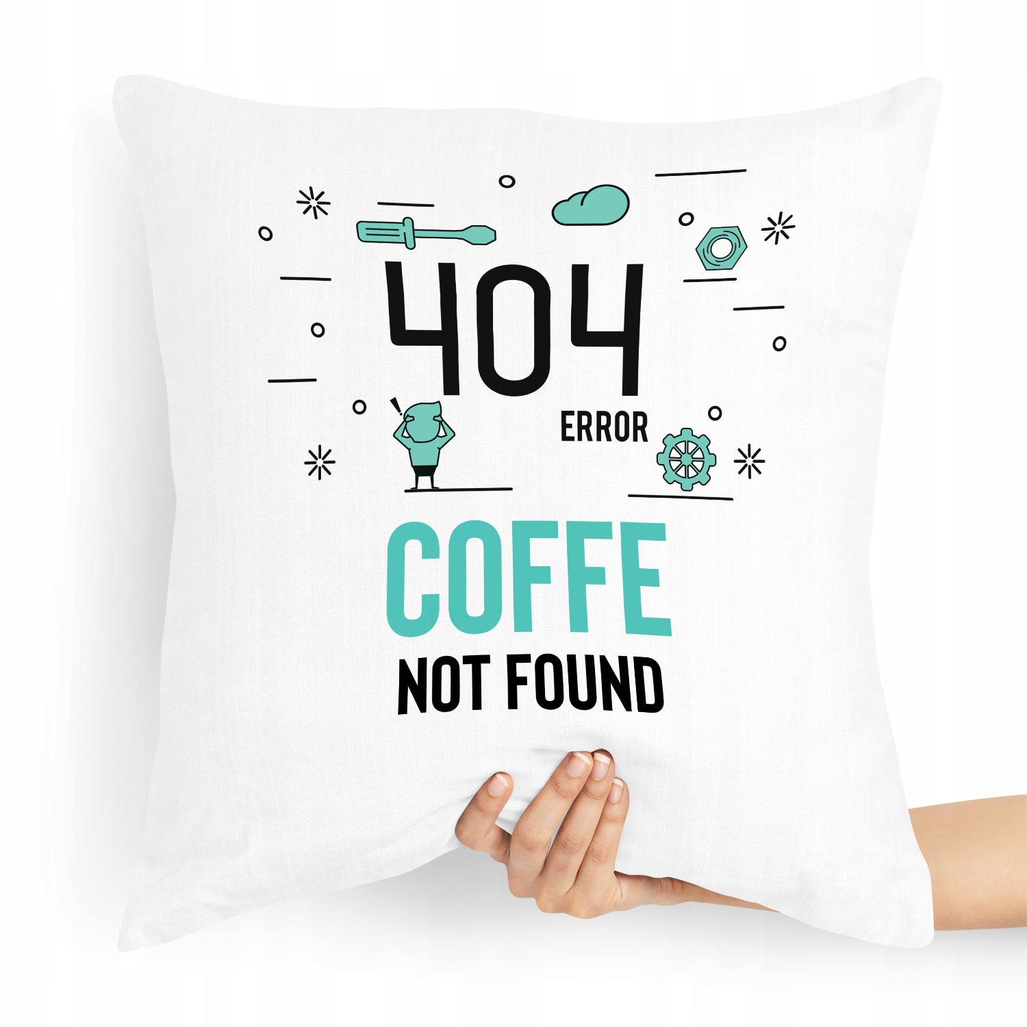 Poduszka Informatyka 404 Error Coffe Not Found Z Nadrukiem Ze Zdjęciem