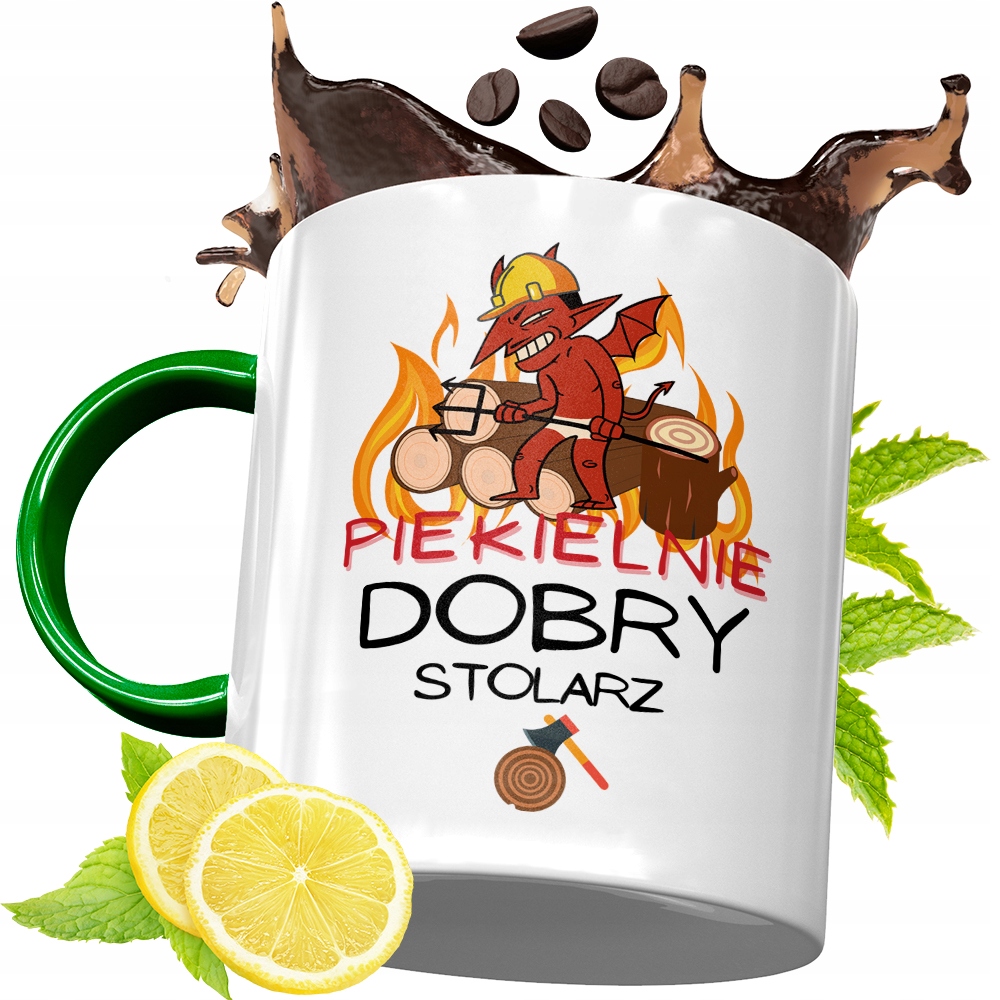 Kubek Zielony Dla Stolarza Na Urodziny Prezent Z Nadrukiem Ze Zdjęciem