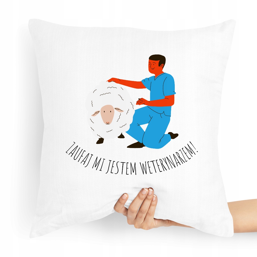 Poduszka Prezent Dla Weterynarza Zaufaj Mi Jestem Z Nadrukiem Ze Zdjęciem