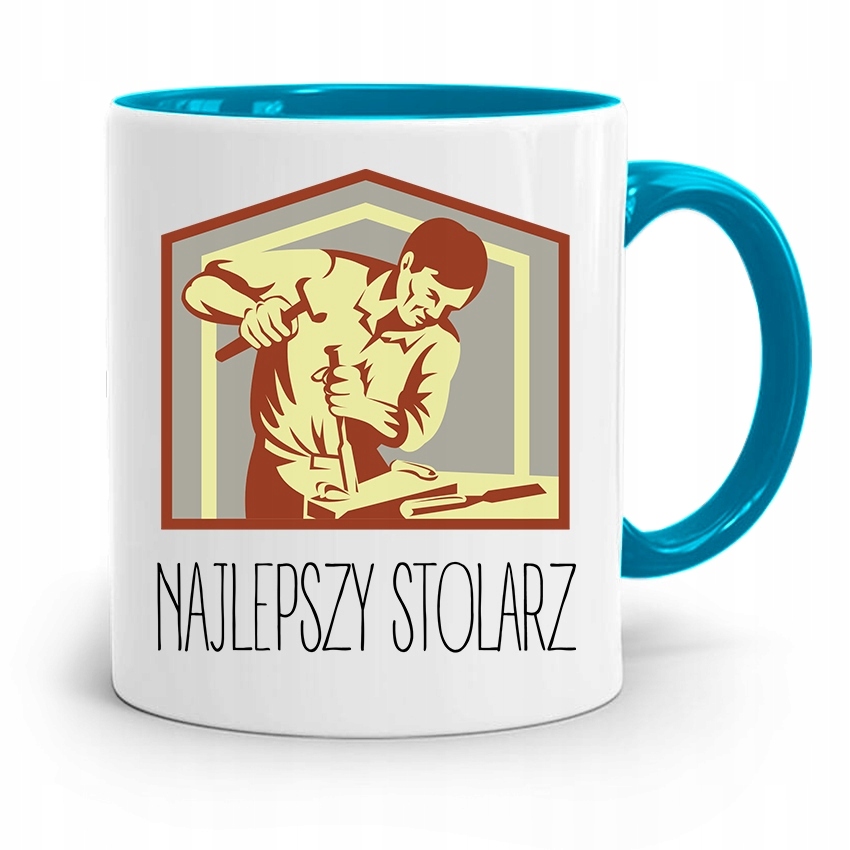 Kubek Błękitny Stolarza Najlepszy Stolarz Z Nadrukiem Ze Zdjęciem