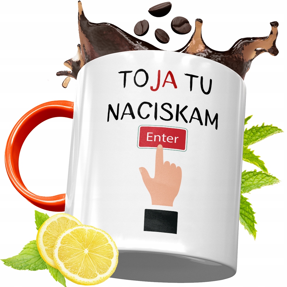 Kubek Pomarańczowy Dla Informatyka Programisty Z Nadrukiem Ze Zdjęciem