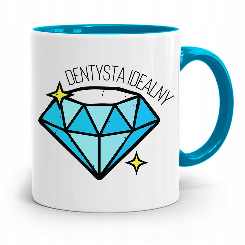 Kubek Błękitny Prezent Dentysty Dentysta Idealny Z Nadrukiem Ze Zdjęciem