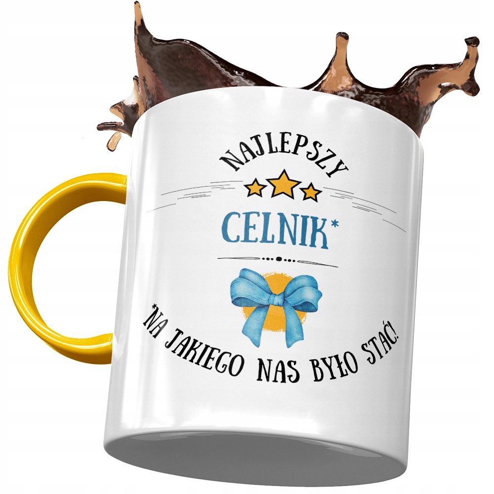 Kubek Żółty Dla Celnika Najlepszy Celnik Prezent Z Nadrukiem Ze Zdjęciem