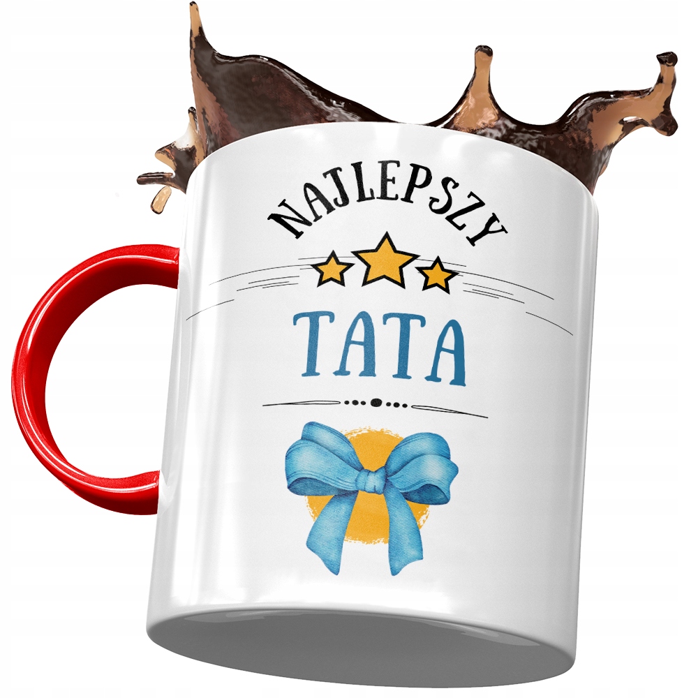 Kubek Czerwony Dla Taty Ojca Na Dzień Taty Prezent Z Nadrukiem Ze Zdjęciem