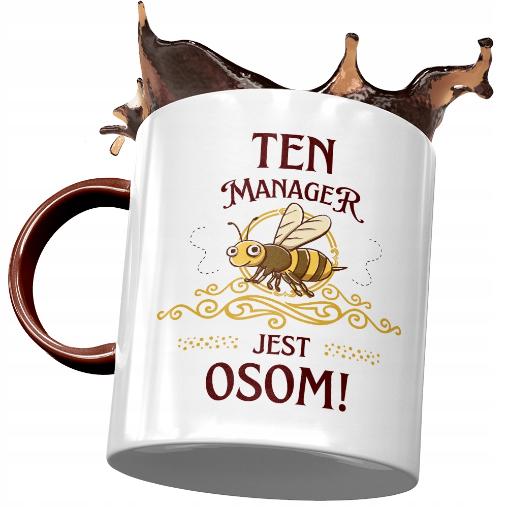 Kubek Bordowy Dla Managera Ten Manager Jest Osom Z Nadrukiem Ze Zdjęciem