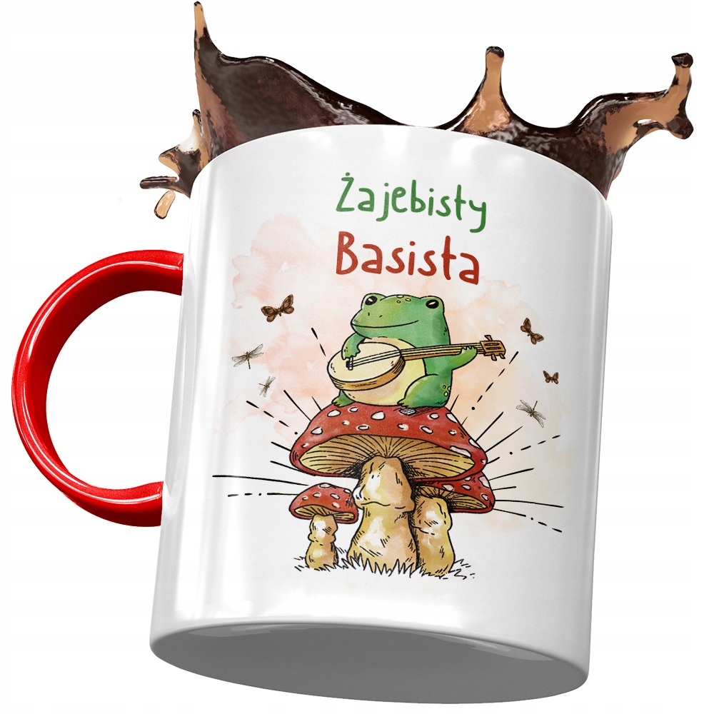 Kubek Czerwony Dla Basisty Żajebisty Basista Z Nadrukiem Ze Zdjęciem