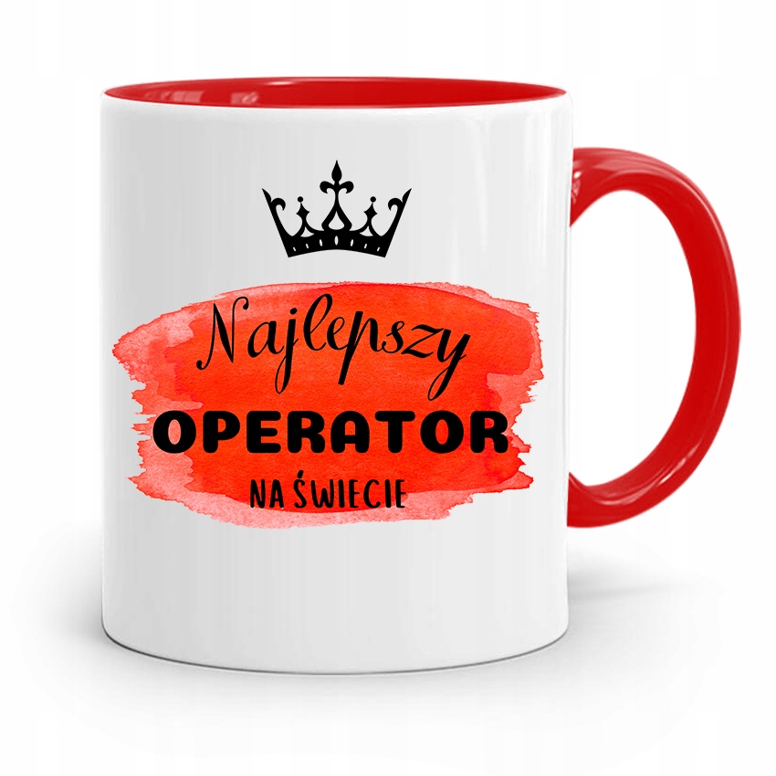 Dla Operatora Kubek Czerwony Prezent Na Urodziny Z Nadrukiem Ze Zdjęciem