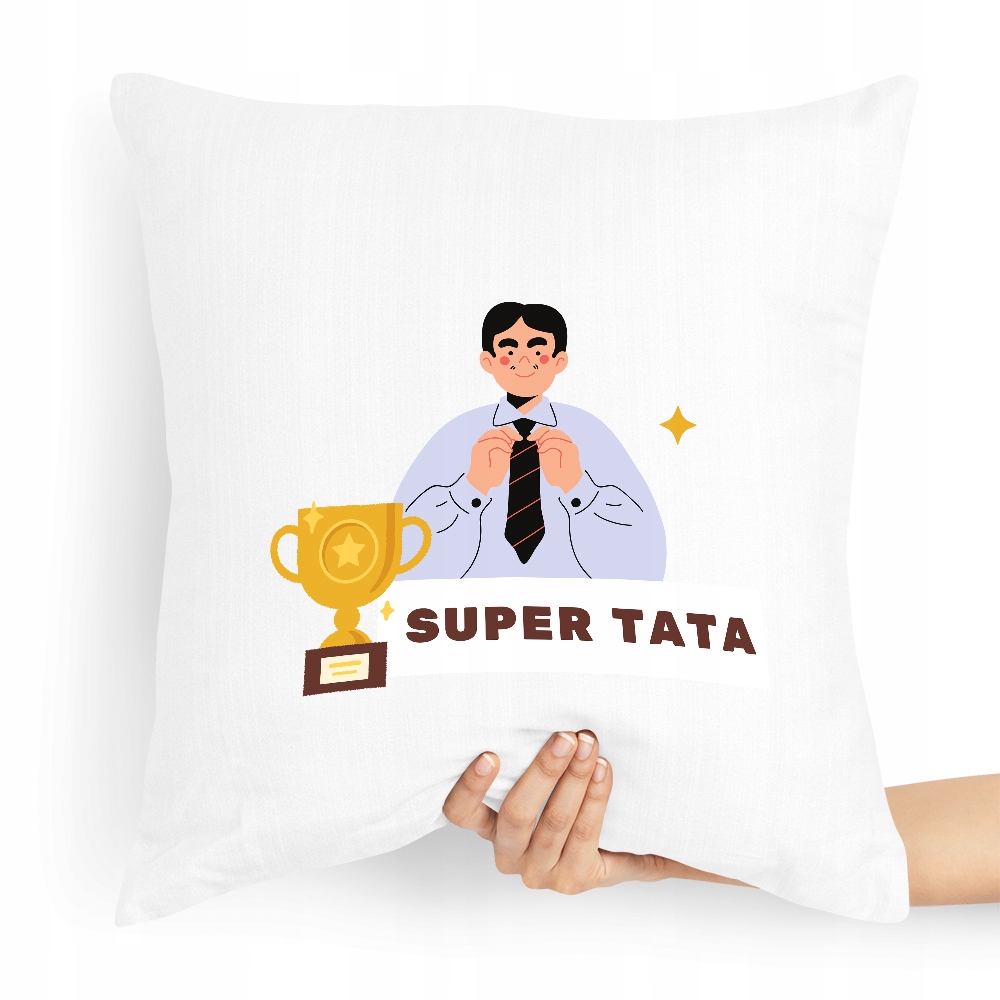 Poduszka Prezent Dla Taty Ojca Super Tata Z Nadrukiem Ze Zdjęciem