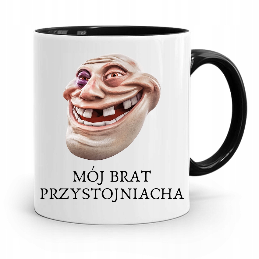 Kubek Czarny Prezent Dla Brata Przystojniacha Z Nadrukiem Ze Zdjęciem