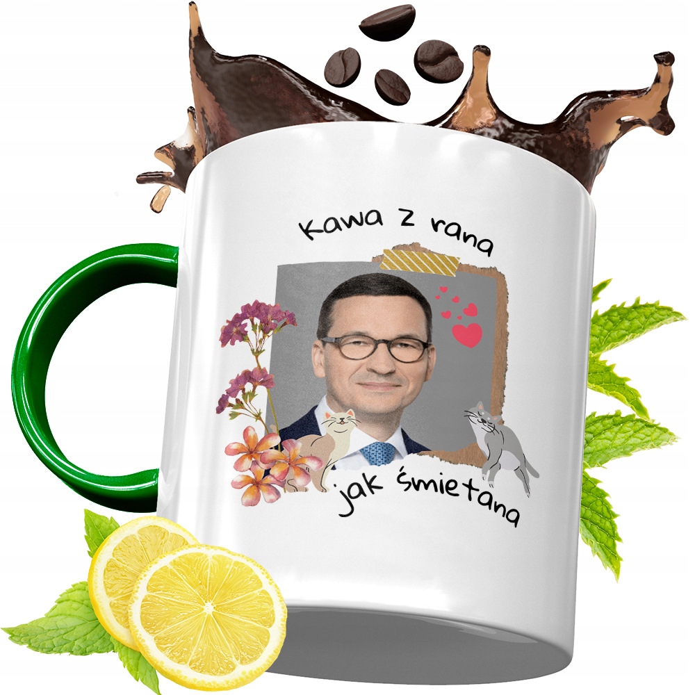 Kubek Zielony Mateusz Morawiecki Na Prezent Z Nadrukiem Ze Zdjęciem