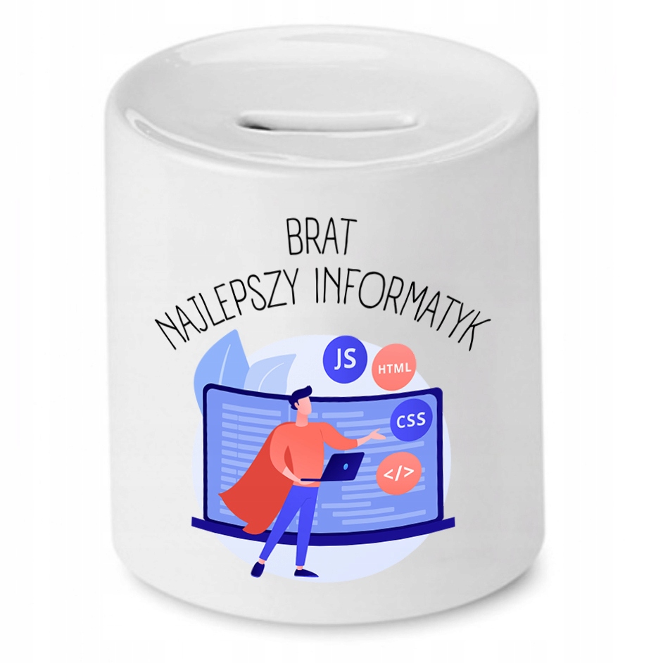 Skarbonka Dla Brata Najlepszy Informatyk Prezent Z Nadrukiem Ze Zdjęciem