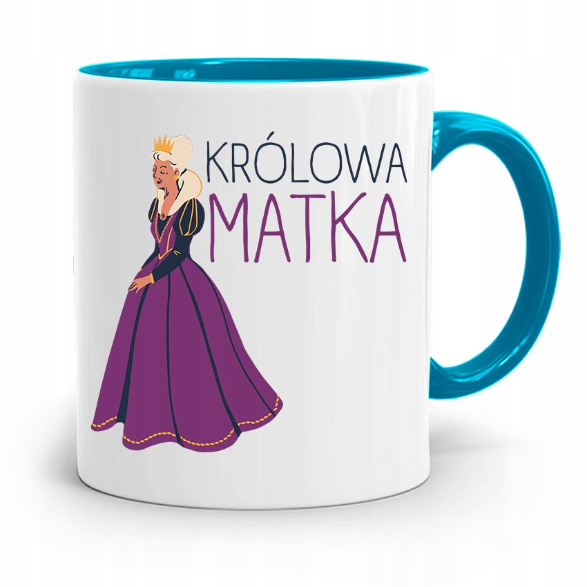 Kubek Błękitny Dla Mamy Matki Królowa Matka Z Nadrukiem Ze Zdjęciem