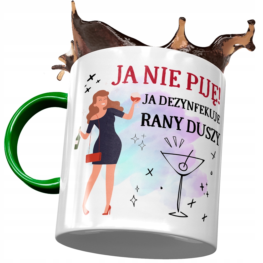 Kubek Zielony Śmieszny Ja Nie Piję Prezent Z Nadrukiem Ze Zdjęciem