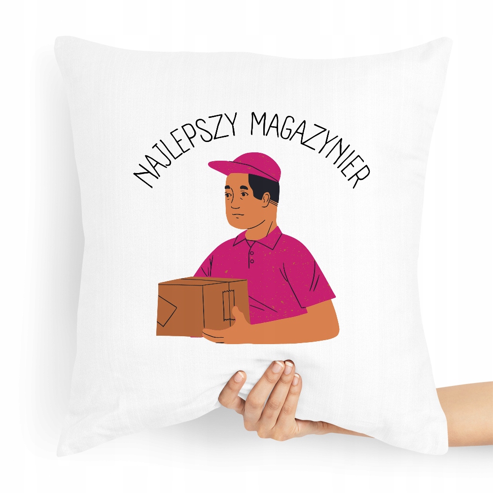 Poduszka Prezent Dla Najlepszego Magazyniera Z Nadrukiem Ze Zdjęciem