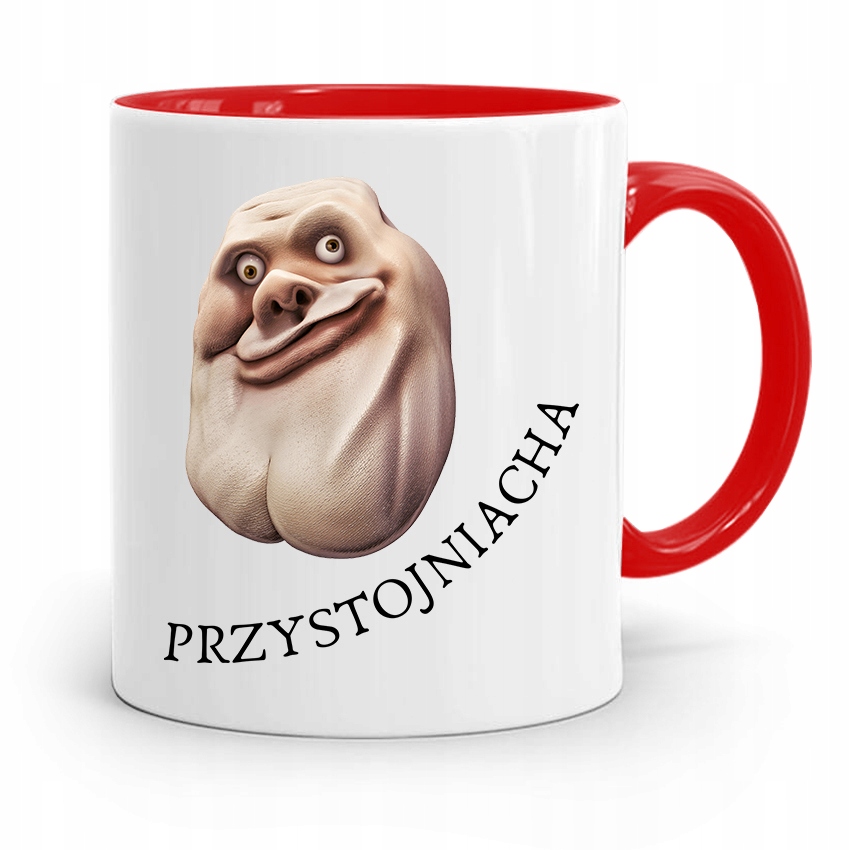 Kubek Czerwony Śmieszny Zabawny Przystojniacha Z Nadrukiem Ze Zdjęciem