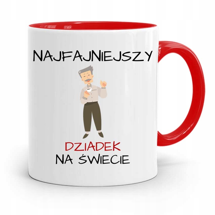 Kubek Czerwony Dla Dziadka Najfajniejszy Dziadek Z Nadrukiem Ze Zdjęciem