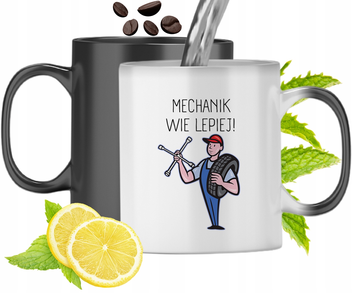 Kubek Magiczny Dla Mechanika Zmieniający Kolor Z Nadrukiem Ze Zdjęciem
