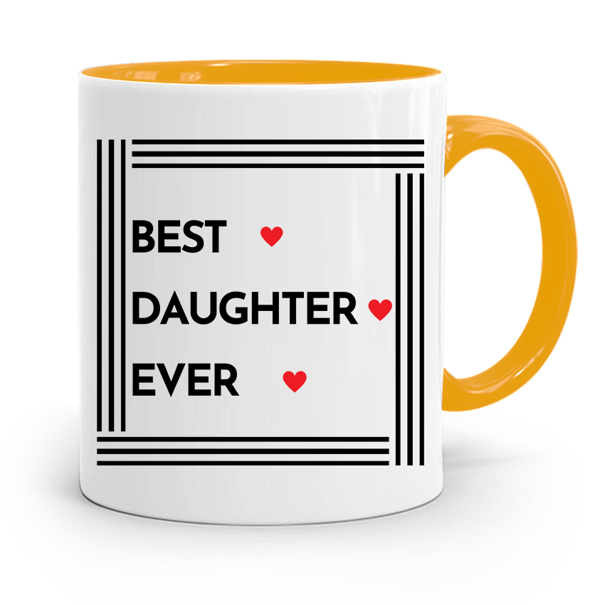 Kubek Żółty Prezent Dla Córki Best Daughter Ever Z Nadrukiem Ze Zdjęciem